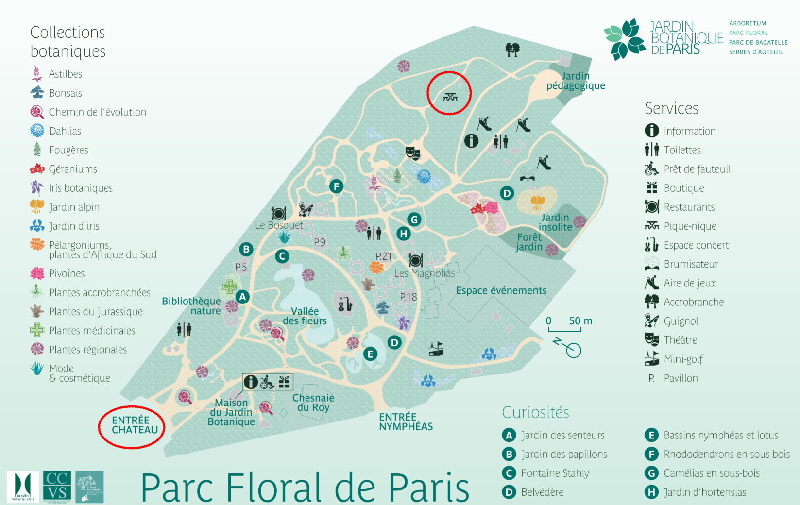 Plan du parc floral