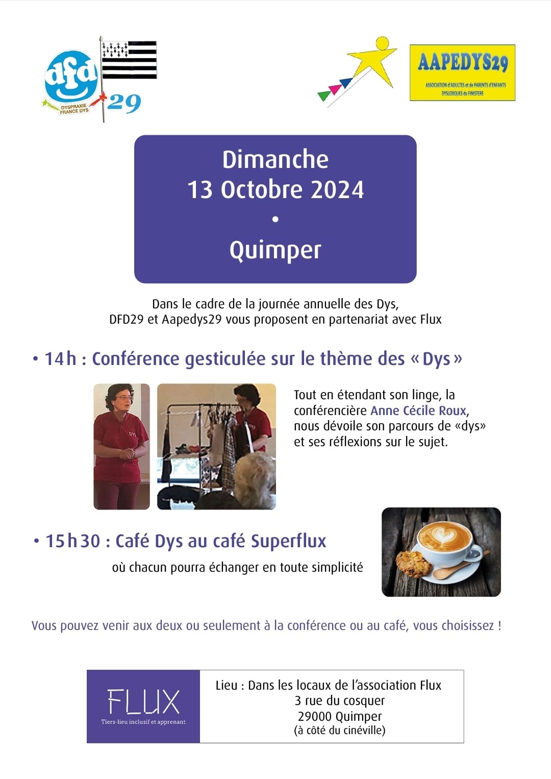 Journée des Dys Finistère le 13 octobre à Quimper